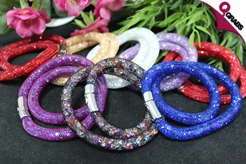 From QR29, Glitz Your Wrists with Stardust Mesh & Crystal Bracelets - Choose from 8 Dazzling Colors in Different Combinations! (Up to QR98 Value)